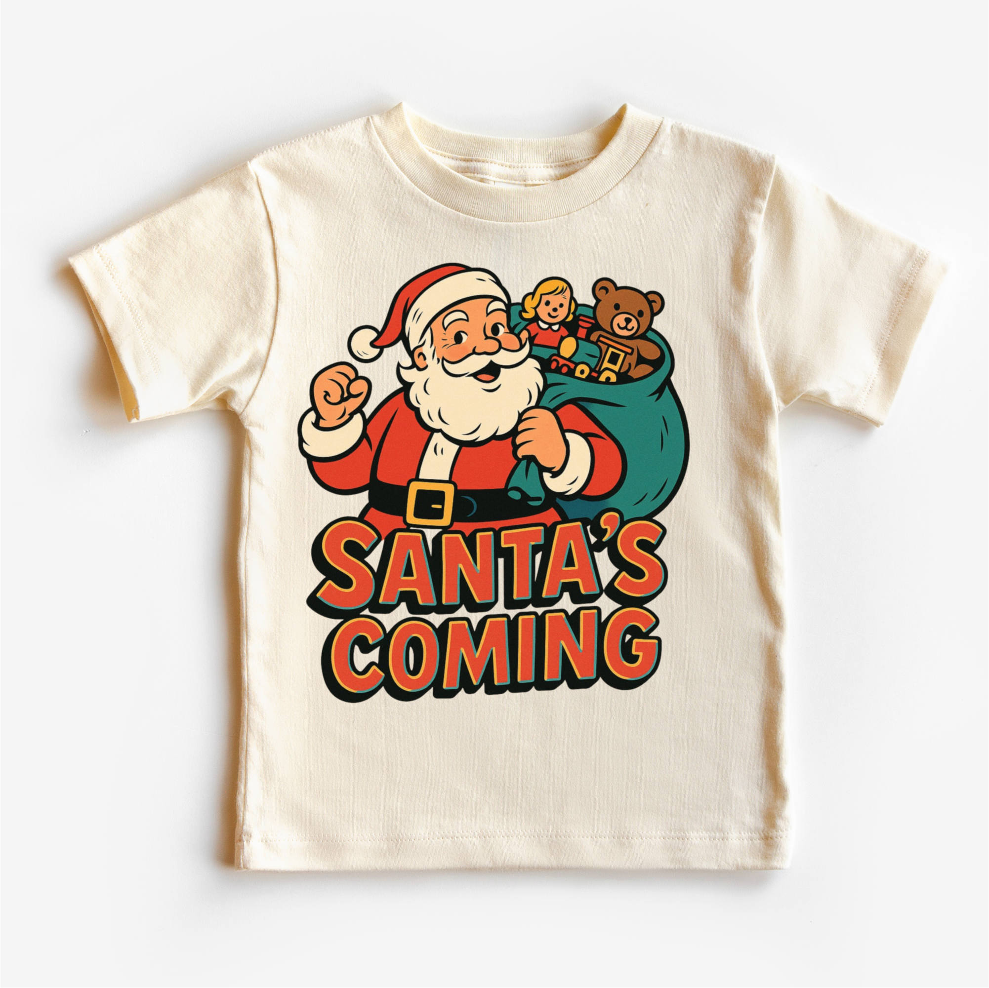 Santa Is Coming Kids Christmas Shirt