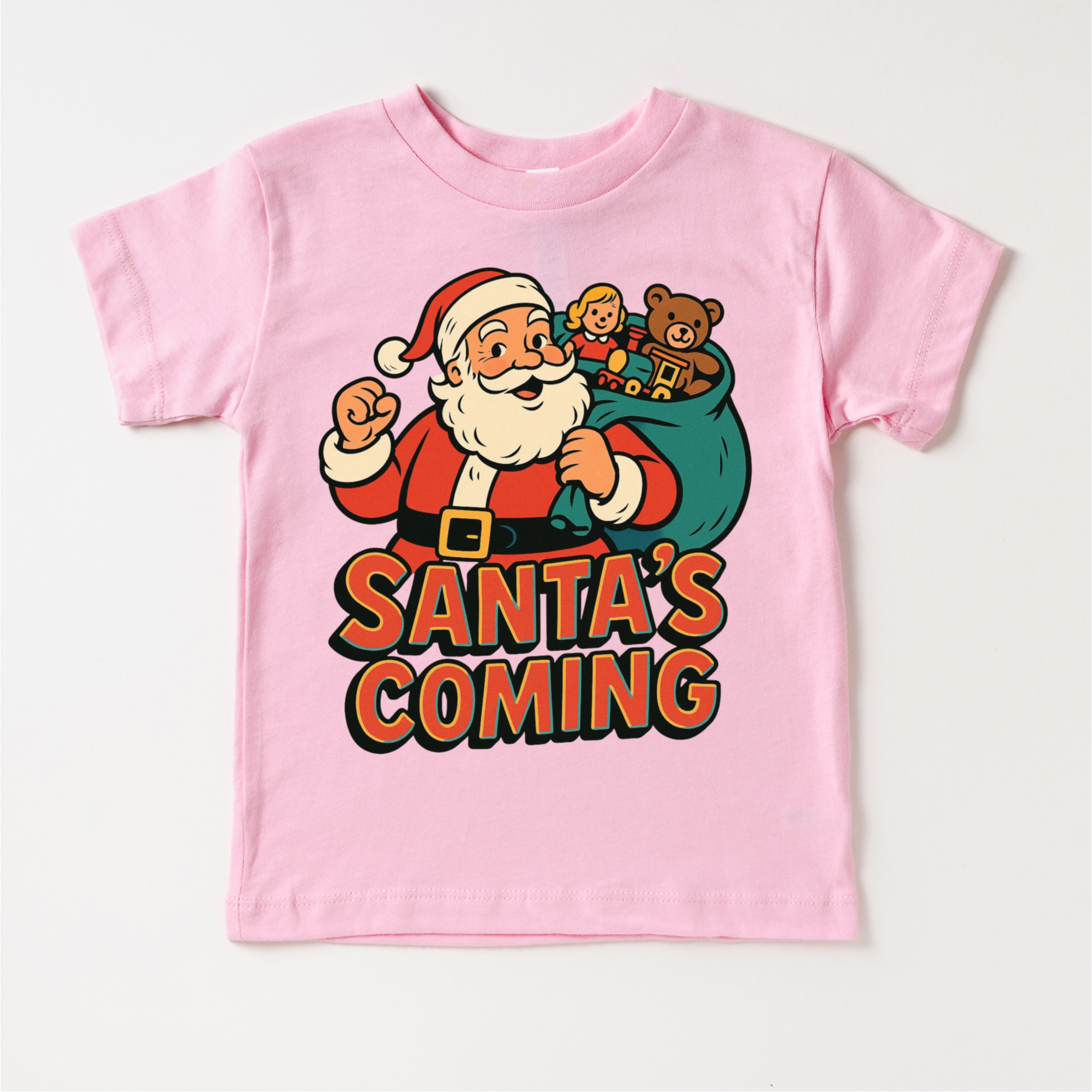 Santa Is Coming Kids Christmas Shirt