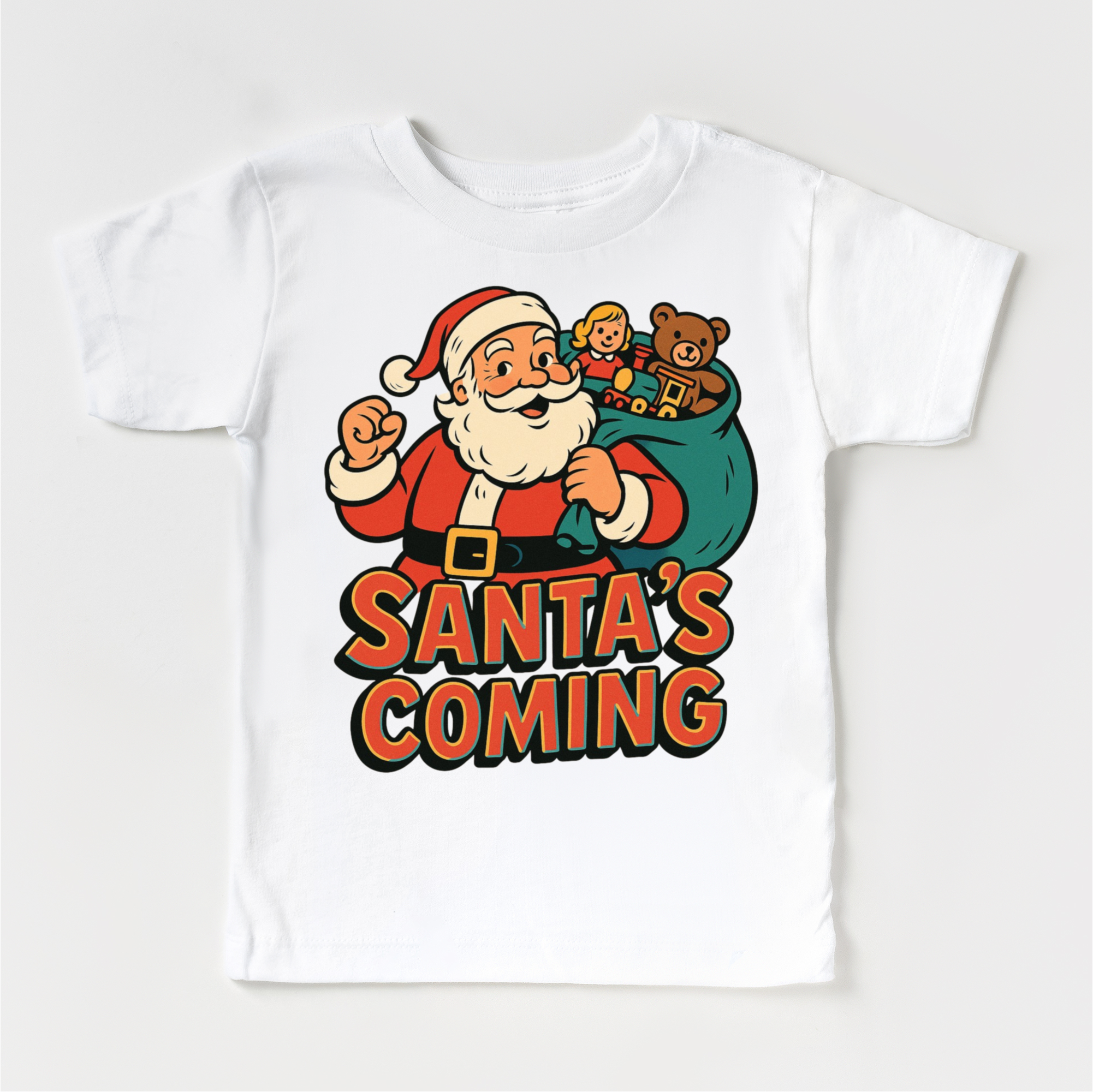 Santa Is Coming Kids Christmas Shirt