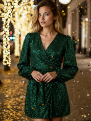 Sequin wrap dress