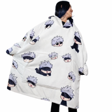 Jujutsu Kaisen Gojo Wearable Blanket Hoodie for Adults & Kids | OLM Toys