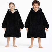black Wearable Sherpa Blanket Hoodie oversize for Kids & Adults | OLM Toys