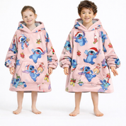 Stitch Oversized Wearable Blanket Hoodie – Pink Sherpa for Kids & Adults | OLM Toys