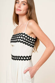 MEET AT THE PIER CREAM WOVEN JUMPSUIT