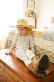 Blue Belle 2pc Ribbed Bamboo Pajamas