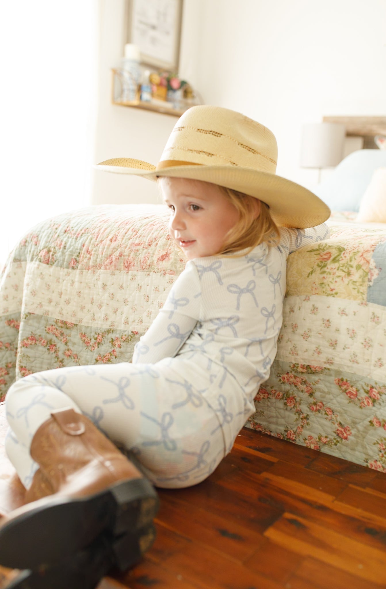 Blue Belle 2pc Ribbed Bamboo Pajamas