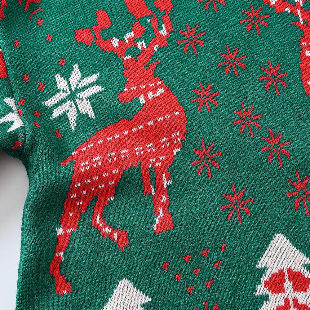 Kids Reindeer Jacquard Christmas Holiday Sweater | NCS