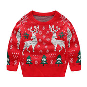 Kids Reindeer Jacquard Christmas Holiday Sweater | NCS