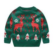 Kids Reindeer Jacquard Christmas Holiday Sweater | NCS