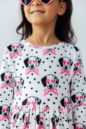 Love You Spots L/S Pocket Twirl Dress