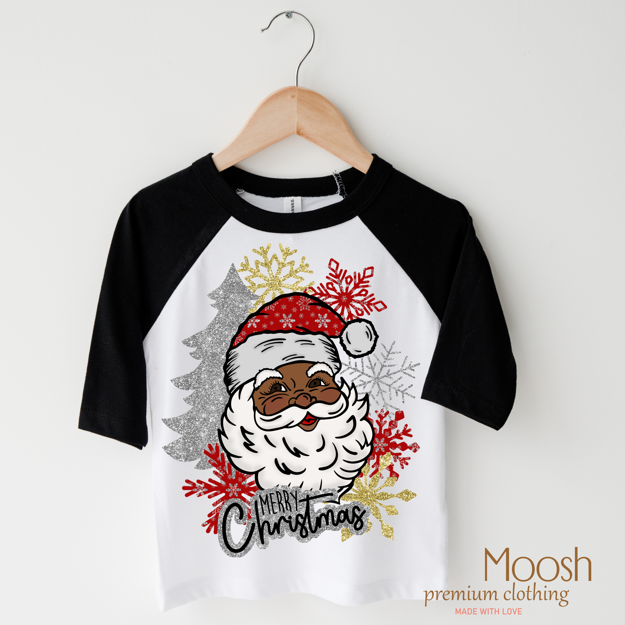 Black Santa Merry Christmas Shirt
