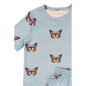 Miss Sparkling Waffle Fabric Printed Matching Shorts Set