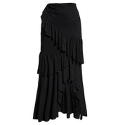 Sexy One Piece Swimsuit Women Pleated Ruffled Striped Swimsuit Bikini Mesh Maxi Dress