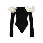 Handmade Floral One Piece Swimsuit Women Beach Vacation Suit Skirt Swimsuit