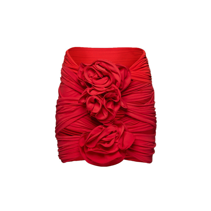 Handmade Floral One Piece Swimsuit Women Beach Vacation Suit Skirt Swimsuit