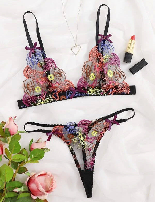 Translucent Lace Three-Point Bikini Set
