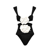 Handmade Floral One Piece Swimsuit Women Beach Vacation Suit Skirt Swimsuit