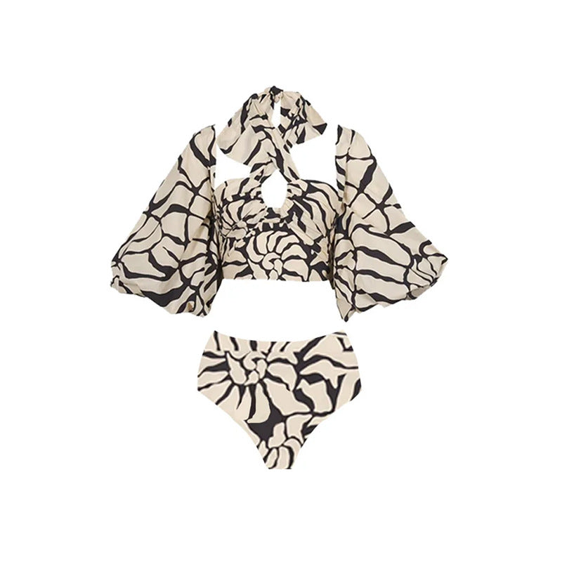 Halter One Piece Swimsuit Women Vacation Beach Suit Bikini