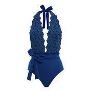 Women One Piece Swimming Bandage Women Tight Retro Printed Bikini Swimsuit Chiffon Skirt Set