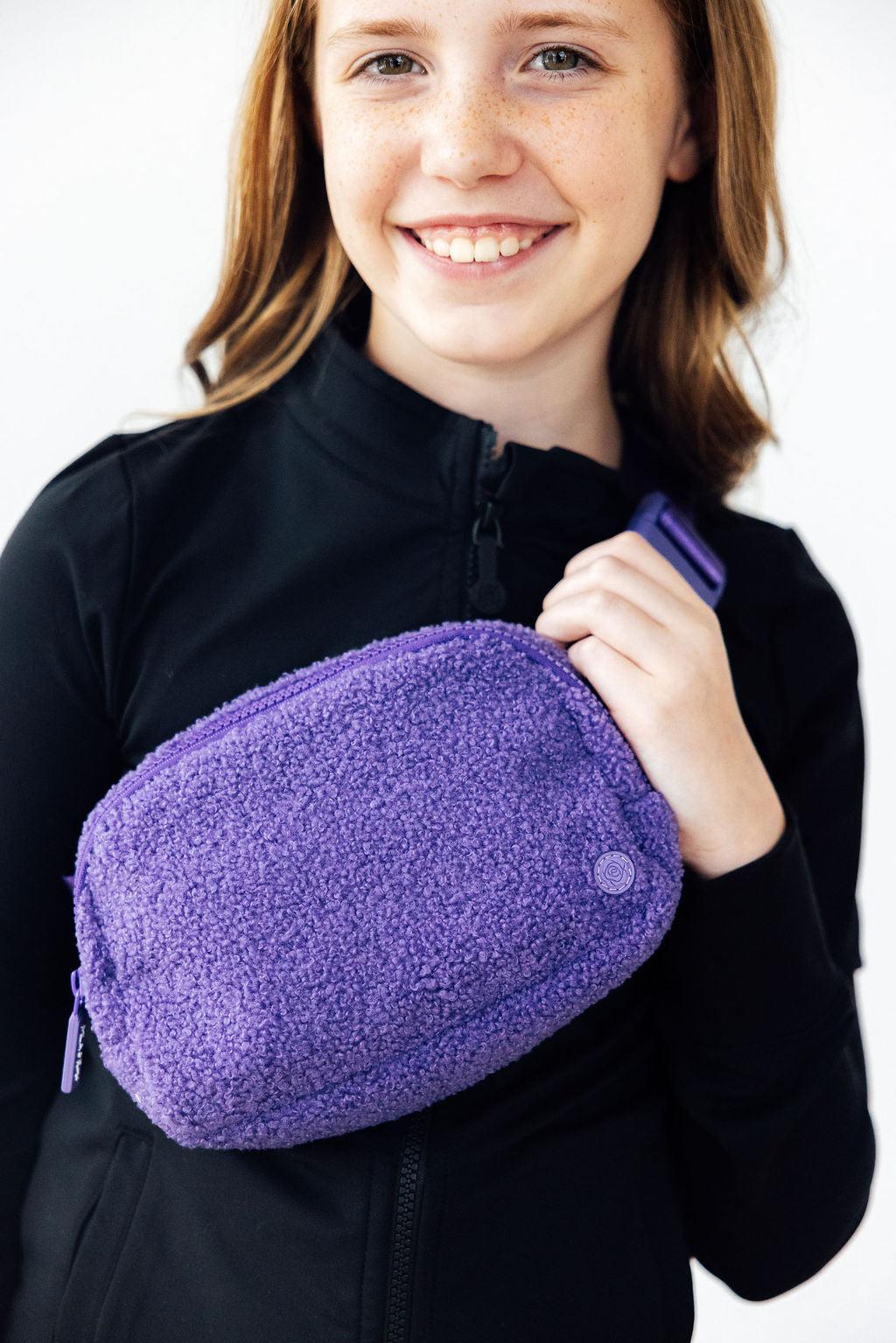 Purple Fleece Belt Bag
