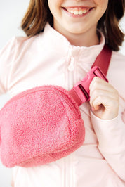 Pink Fleece Belt Bag