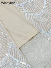 Sequin Hollow Out Spaghetti Strap Backless Mermaid Maxi Dress