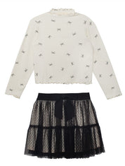 Bow Chic Top & Skirt 2 Piece Set