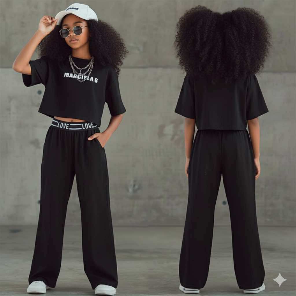 Short Sleeve Wide Leg Pants Two-piece Set