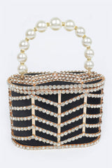 Rhinestone Metal Frame Clutch