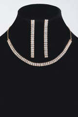 Rhinestone Choker W/earring