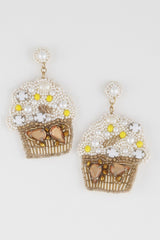 Beaded Cupcake Earrings