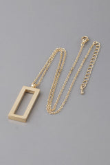 Open Rectangle Pendant Necklace