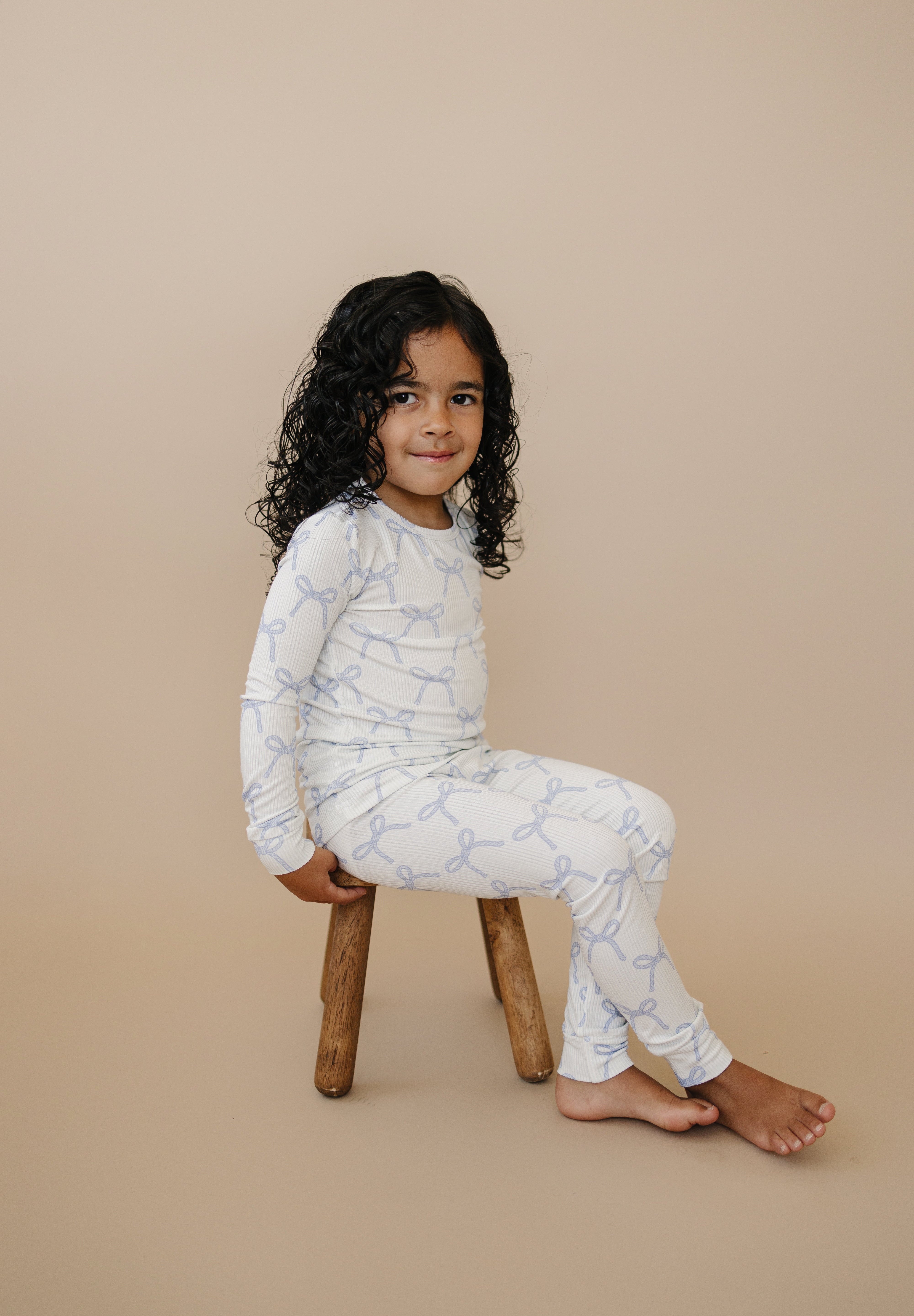 Blue Belle 2pc Ribbed Bamboo Pajamas