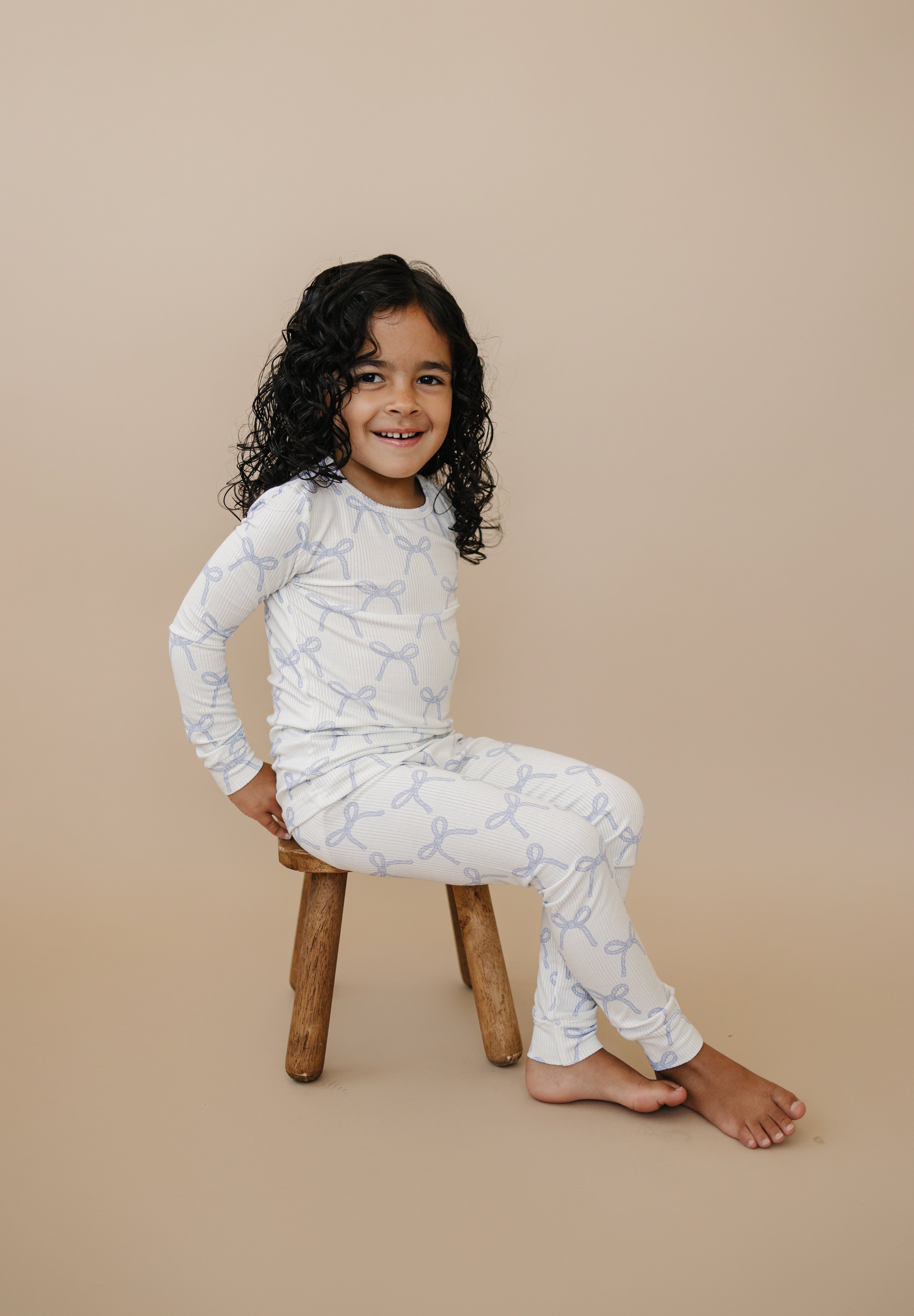 Blue Belle 2pc Ribbed Bamboo Pajamas