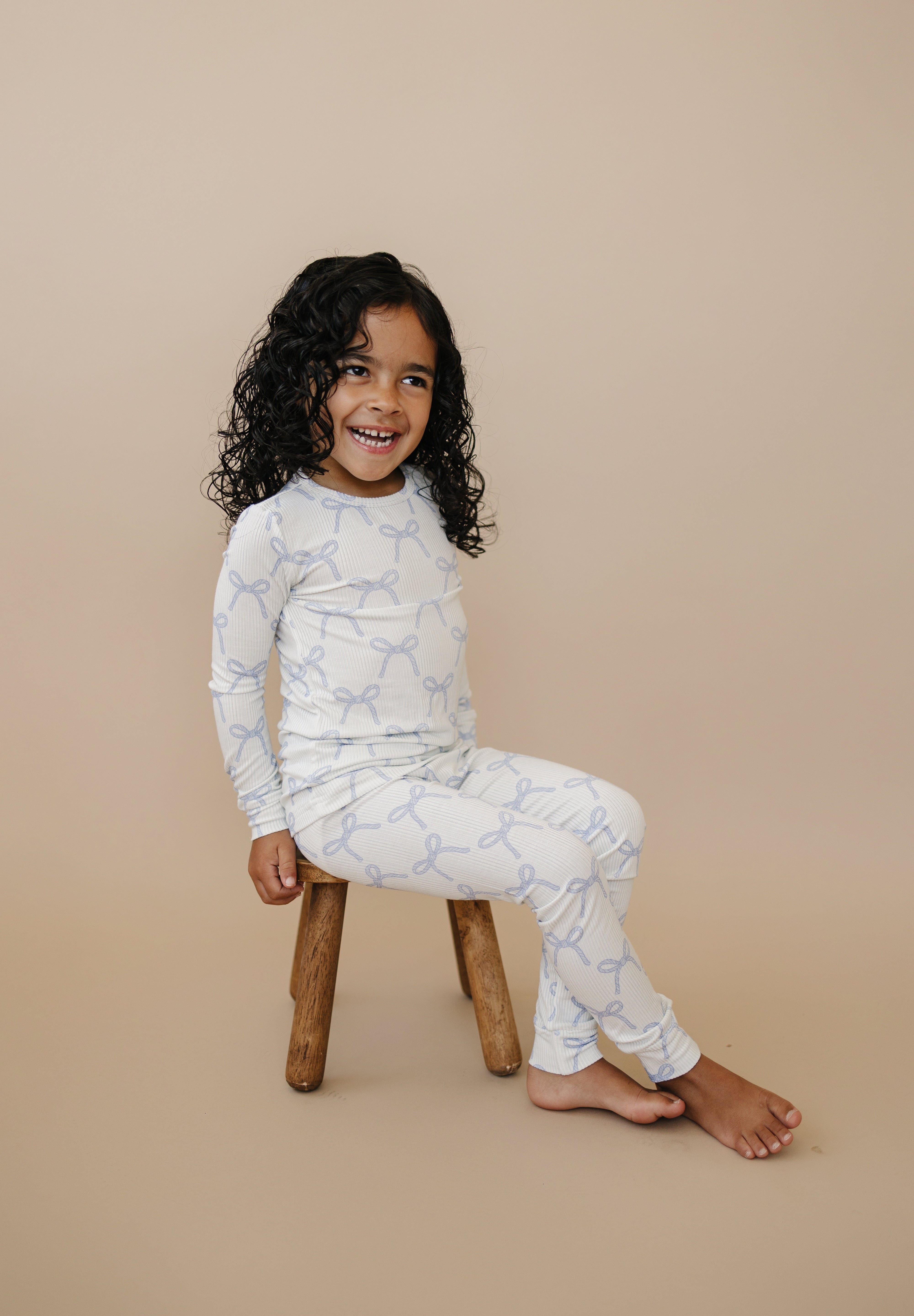 Blue Belle 2pc Ribbed Bamboo Pajamas