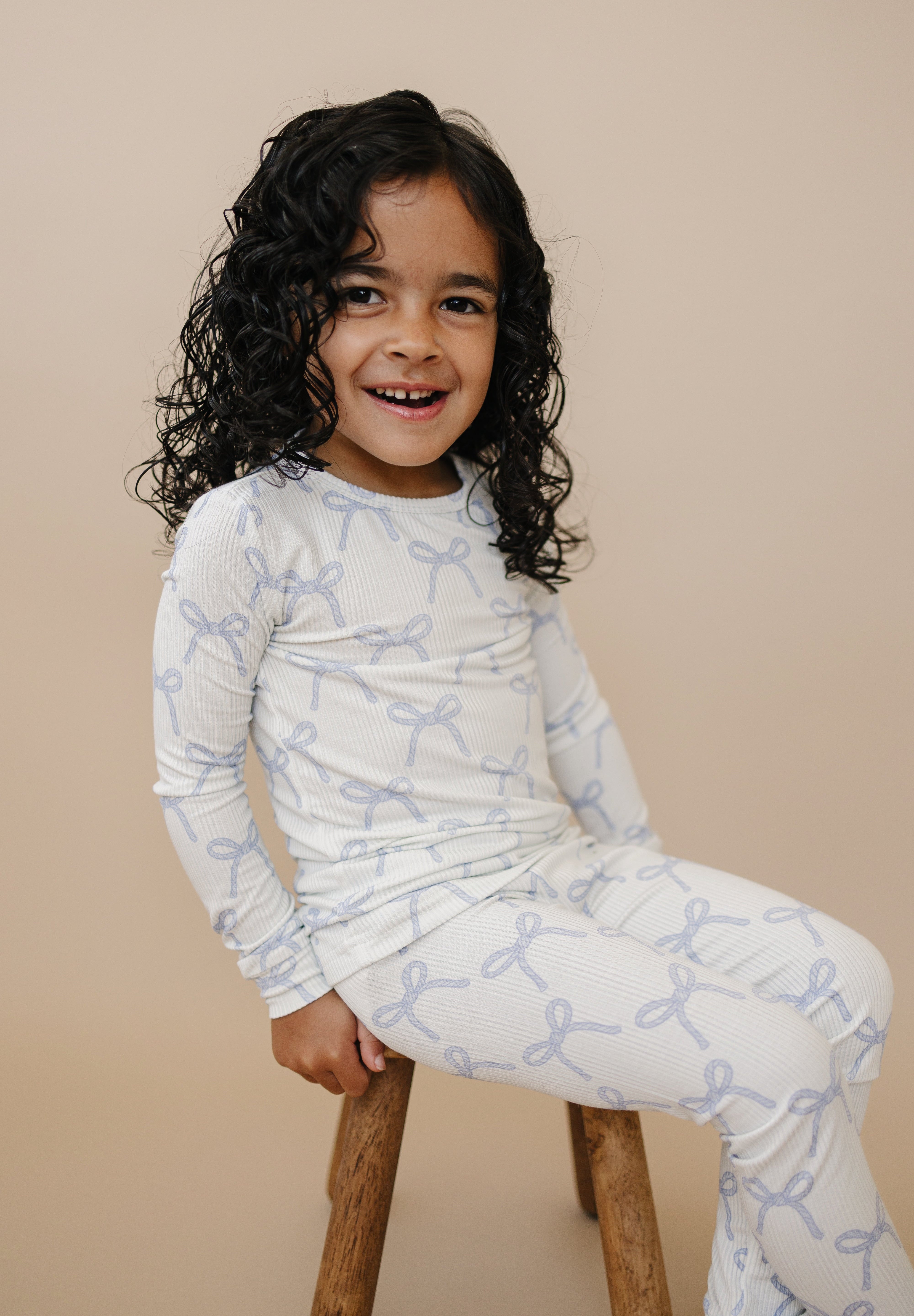 Blue Belle 2pc Ribbed Bamboo Pajamas