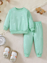 Children's Star Print Long Sleeve Sweatshirt and Jogger Set