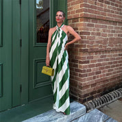 🔥 Sassy & Classy  - Bold Striped Halter Dress