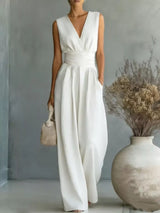Full Size Sleeveless Wide Leg Jumpsuit Plus Size