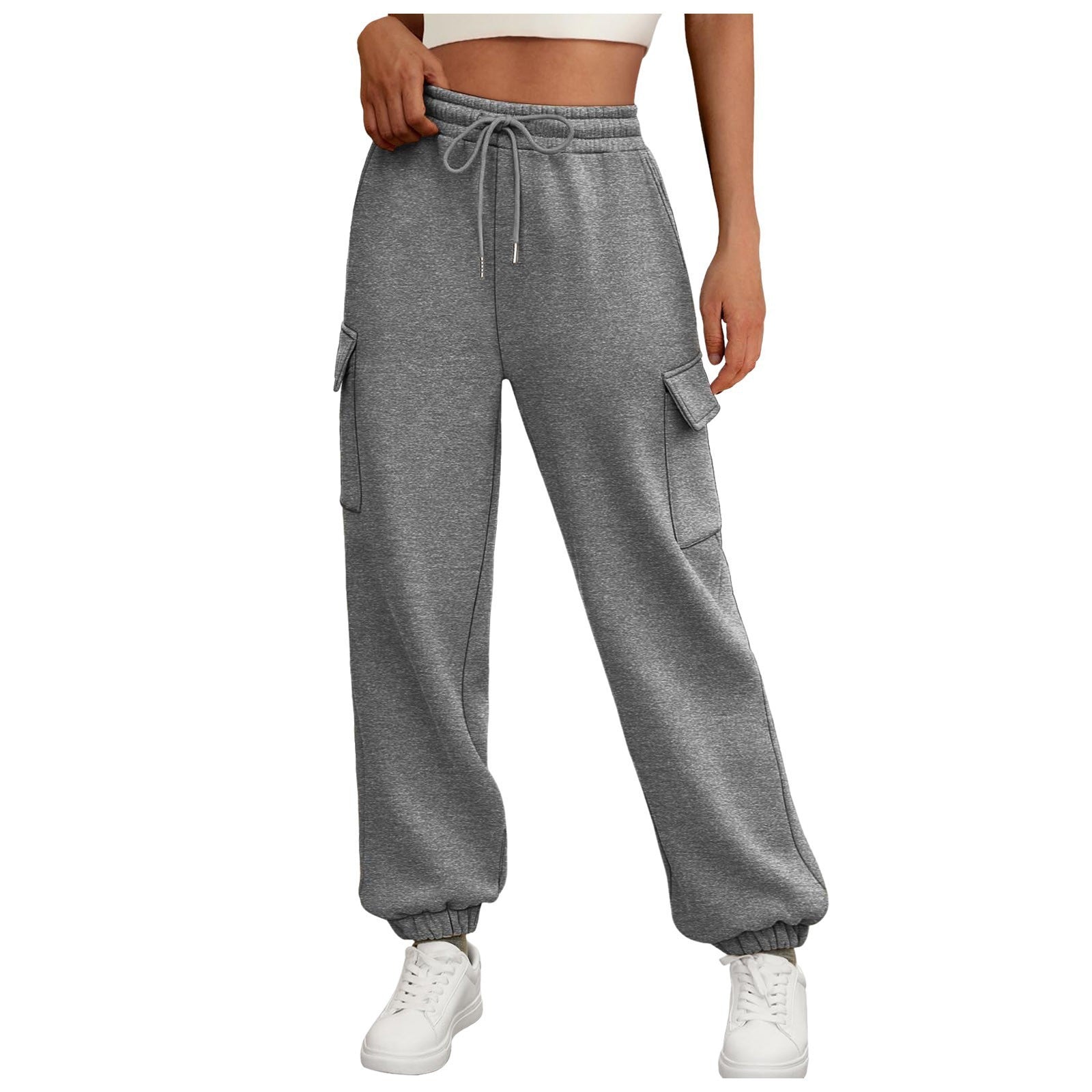 Fleece Lined Baggy Jogger Trousers With Pockets