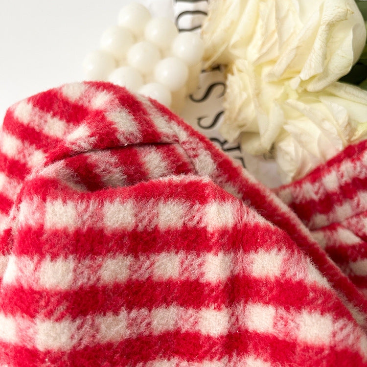 Woolen Plaid Pleated Skirt
