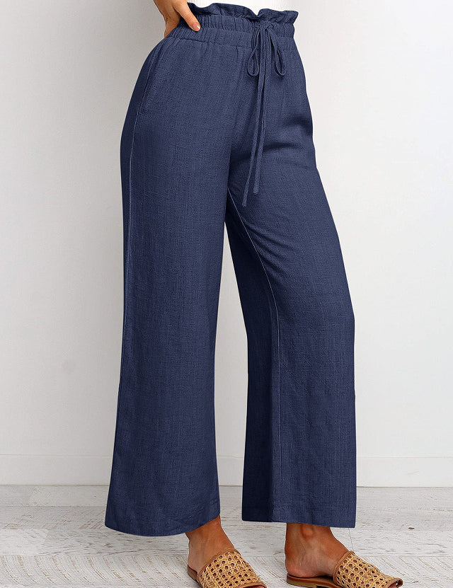 Lace-up Wide Leg Pants