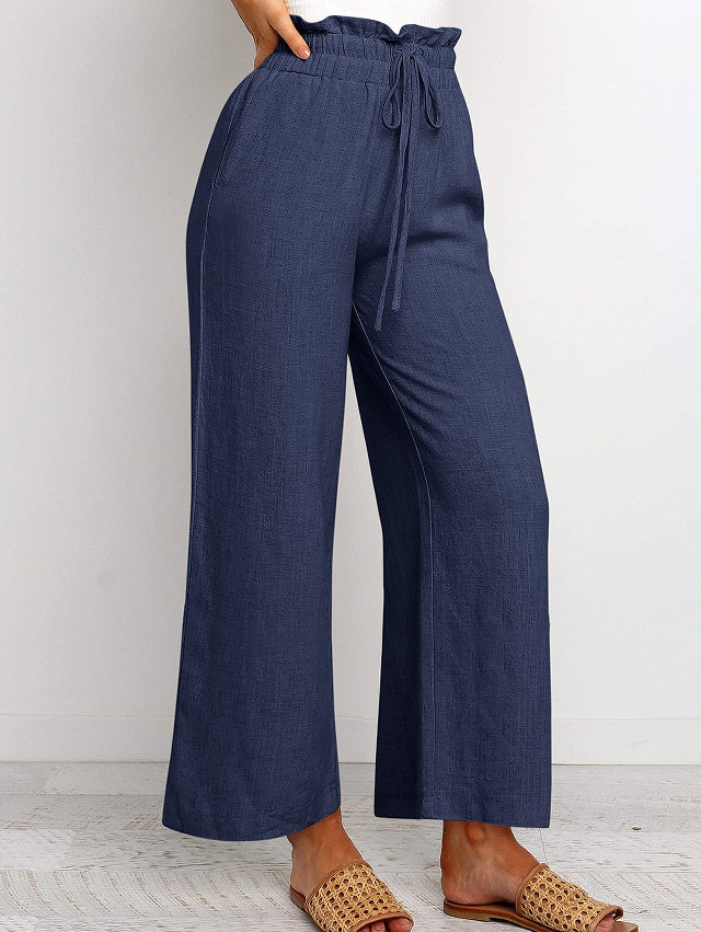 Lace-up Wide Leg Pants