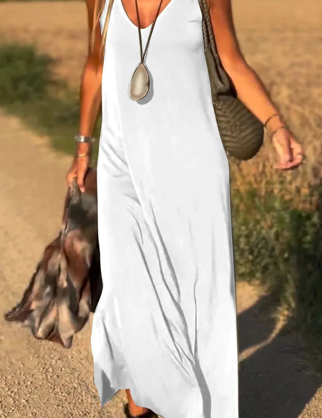 Maxi V-neck Strap Dress