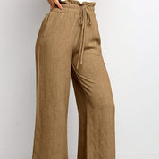 Lace-up Wide Leg Pants