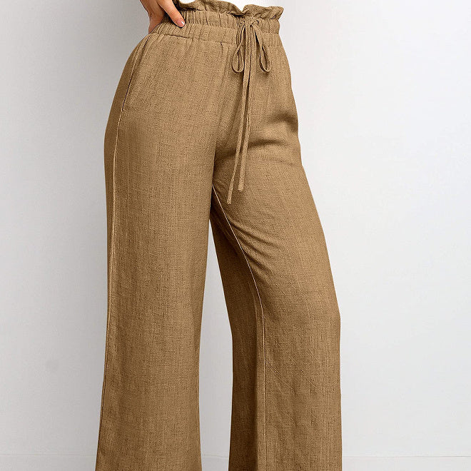 Lace-up Wide Leg Pants