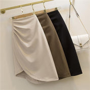 Pleated High Waist Sheath Skirt