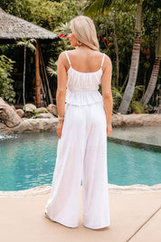 Abigail White Linen Cami and Pant Set - FINAL SALE