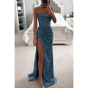 Split Suspender Evening Dress