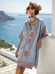 🌸 Chic & Carefree - Loose Printed V-neck  Casual Holiday Dress